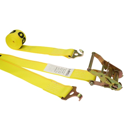 2 X 12' Yellow Ratchet Strap W/ F-Track Plate Trailer Hooks